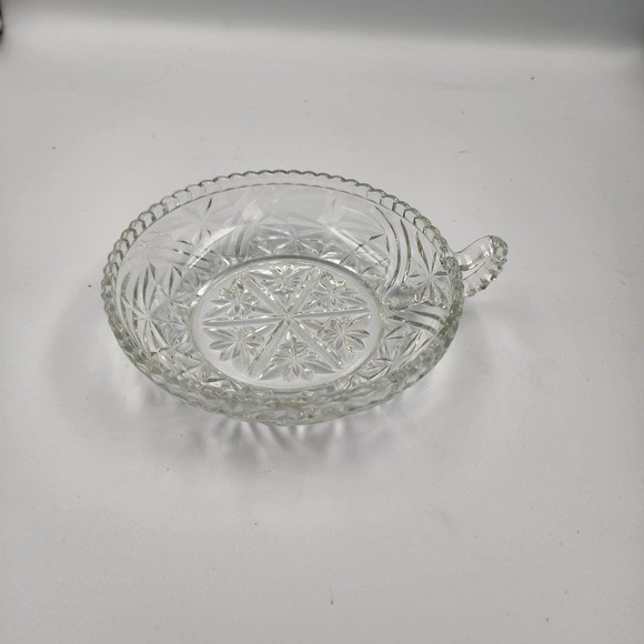 Anchor Hocking Other - Vintage 1950s Anchor Hocking Clear Glass Stars and Bars 7" Nappy‎ Bowl